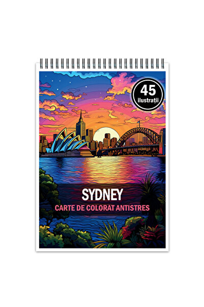 Legendary Gifts Βιβλίο ζωγραφικής κατά του στρες, 45 εικόνες Σίδνεϊ, 96 σελίδ...