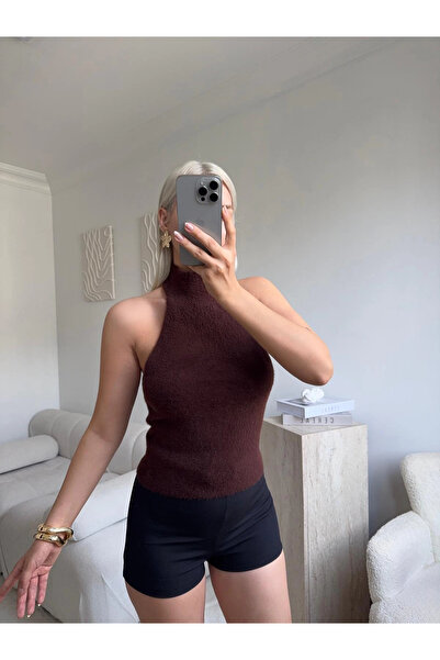 Zora Butik Balıkçı Yumoş Crop - KAHVE