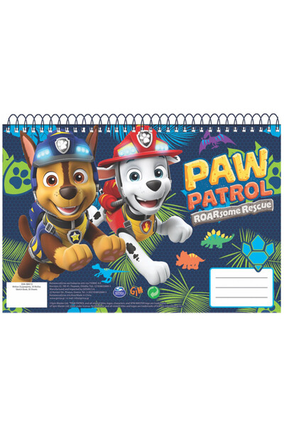 PAW PATROL Patrula Cățelușilor Dino Rescue Caiet de schițe spirală A/4, 30 de...
