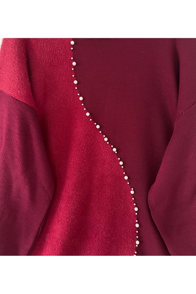 Kirazca Butik Women's Soft Stone Embroidered Standard Size Hijab Suit