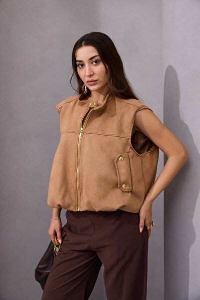 VINTIQUE 14069-سترة سوكوبا من جلد الغزال