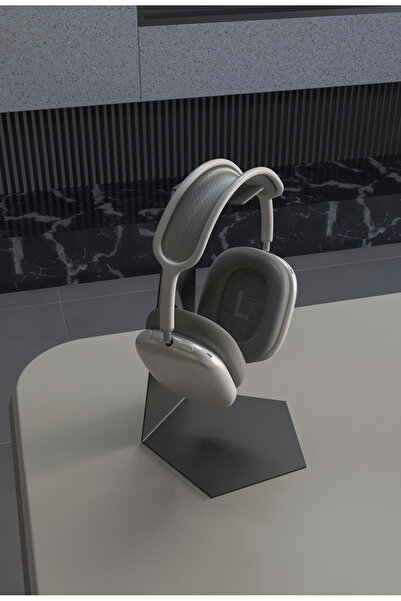 alfams by fmsa Metal Desktop Headphone Stand, Modern Minimal Design, Headphone Hanger with Non-Slip Base (24cm) Black