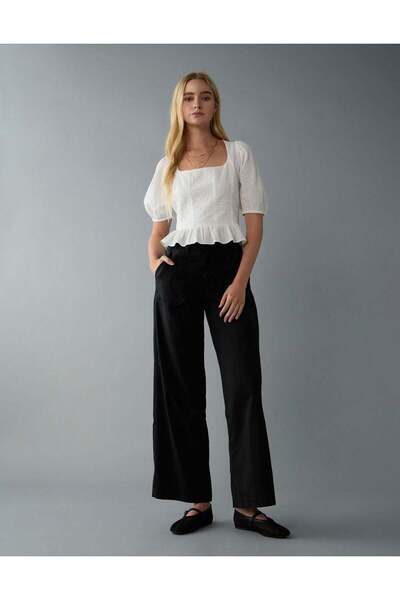 AMERICAN EAGLE AE Dreamy Drape Stretch Super High-Waisted Baggy Wide-Leg Pant