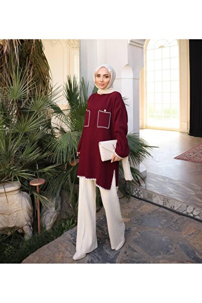 Kirazca Butik Women's Standard Size Corded Fabric Knitwear Set