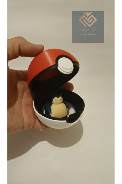 saha3d sıradışı tasarımlar pokemon poke topu (Snorlax hediyeli)