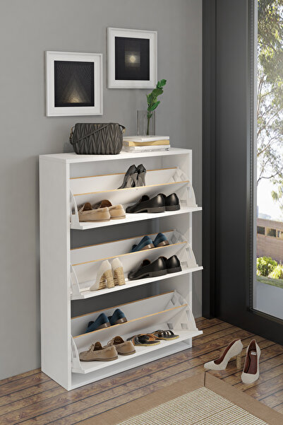 cabana Düşer Kapak Ayakkabılık 3 Bölmeli Kayar Raflı