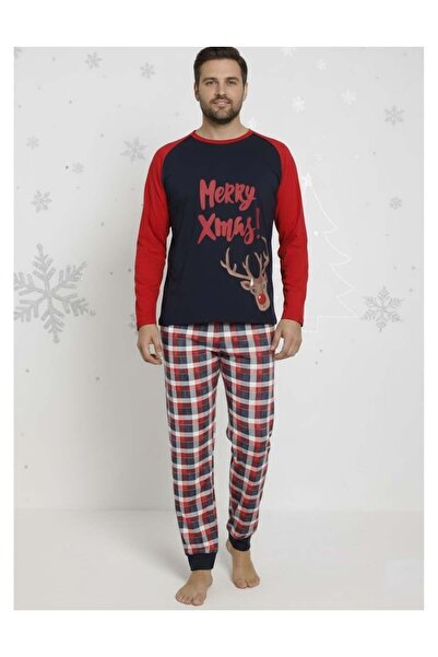 embody Pijamale de Crăciun pentru bărbați din bumbac, cu mâneci lungi și pant...