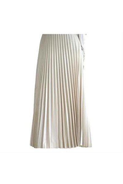 EREN STYLE Pleated Cotton Woven Viscose Winter Skirt(95 cm)