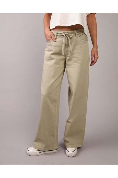 AMERICAN EAGLE بنطلون AE Dreamy Drape Stretch منخفض الارتفاع وواسع الساق للغاية