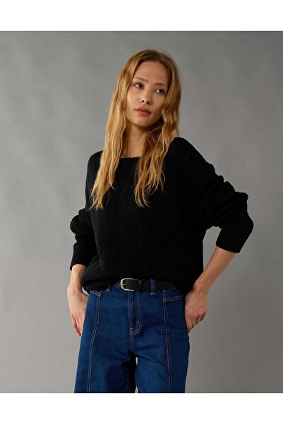 AMERICAN EAGLE سترة AE طويلة لعطلة نهاية الأسبوع