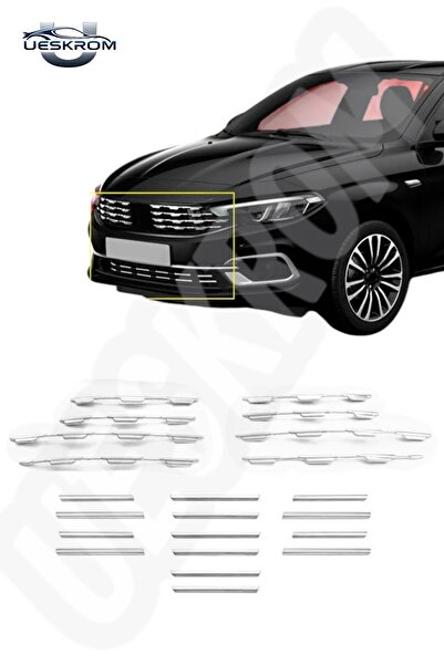ueskrom Fiat Egea Krom Ön Panjur ve Tampon Çıta Seti Diamond Model 22 Prç.