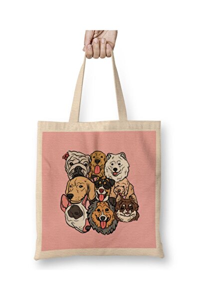 Toyaso Funny Dog Lover Gift for Women Men Dog White Tote Bag Long Handle Shopping Bag Beach Bag