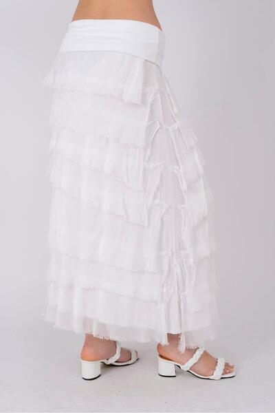 EREN STYLE Italian 2 Size Slimming Layered Silk Skirt & Strapless Dress