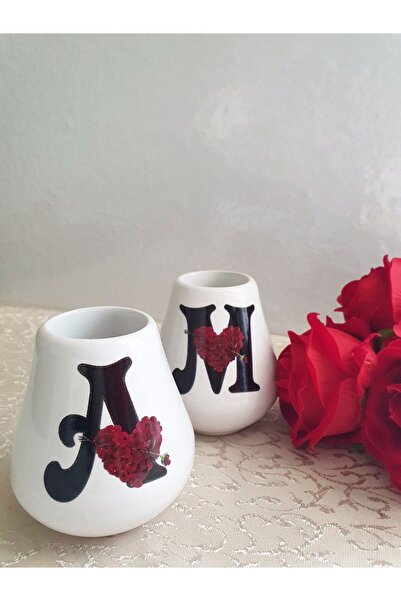 Alaa Butik Online Kişiye Özel Harfli Kalpli Maté Fincan Seti – Şık Siyah Tasa...