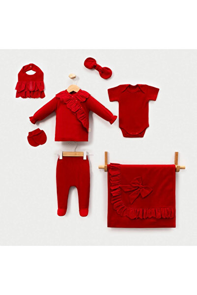 Little Ya Ya Love Baby Girl Elegant Ruffle Detail Newborn Hospital Release 7-Piece Set