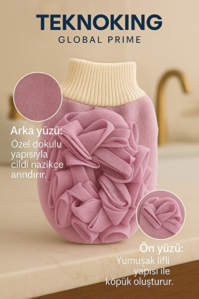 Teknoking ✨ Cildine iki yönlü bakım peeling eldiveni banyo lifi