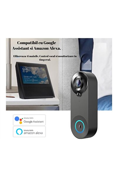 CerCip Wireless Doorbell, Tuya App, 6 Month Battery, Live, Plug-in Charging, Motion Sensor
