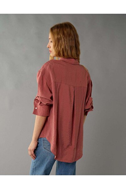 AMERICAN EAGLE AE Oversized Tux Cuff Button-Up Shirt