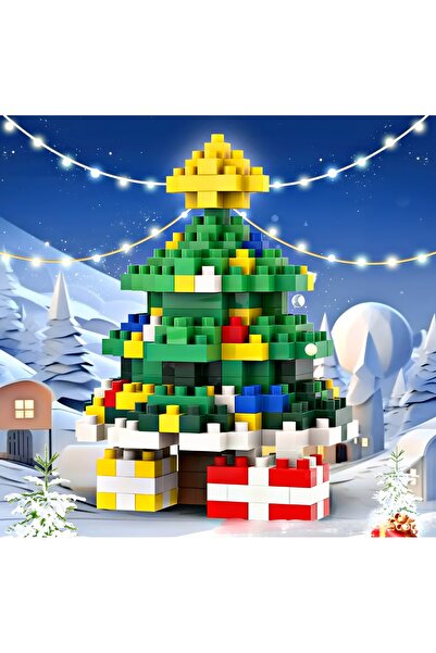 DEK Bricks New Year Special Series Pine Tree and Snowman 2-Piece Building Blocks Set Puzzle Gift