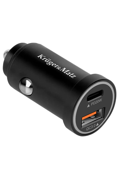Kruger&Matz Car charger KM0873 12-24V - USB-A /TYPE C QC3.0 PD 38W