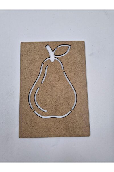 Mu Art Ahşap 10 قطع من الفواكه والكمثرى الخشبية للرسم المونتيسوريية وأنشطة ال...