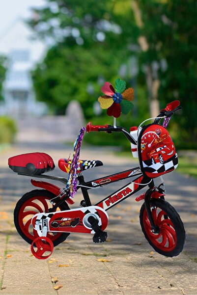 Fiesta 15 Jant Araba Figürlü Erkek Çocuk Bisikleti LED IŞIKLI ÇANTALI PÜSKÜLLÜ 2025 Yeni Sezon