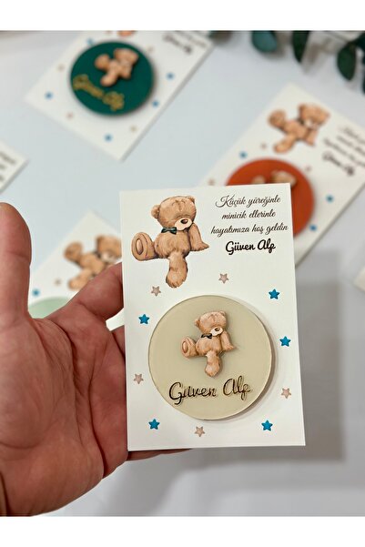ouzhanya hediyelik Kartlı Figürlü Bebek Hediyesi Pleksi Magnet Ayıcık Temalı ...