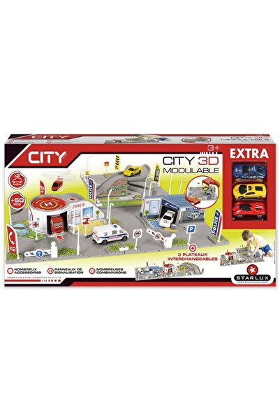 StarLux City - Circuit Masinute si oras modular cu sectie de pompieri si politie