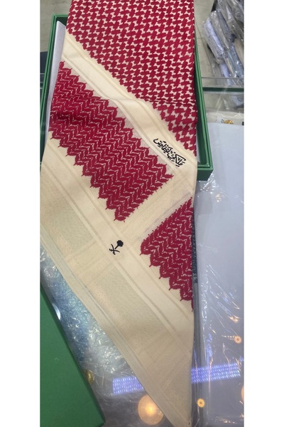 SH Royal red and beige mixed shemagh