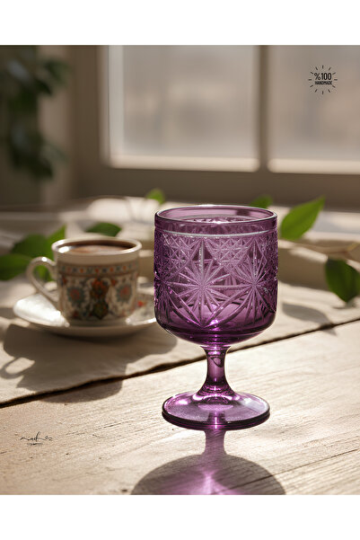 AKDEN STORE Kesme Kristal Dekor Akça Bardak,Magnolia Kasesi