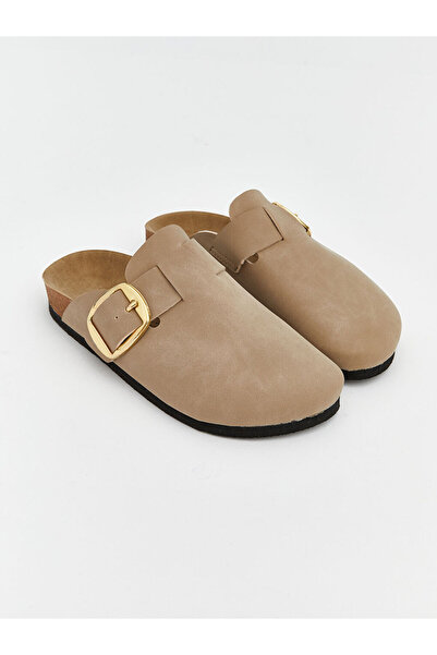 LC Waikiki Lcw Steps Beige Suede Look Women's House Slippers