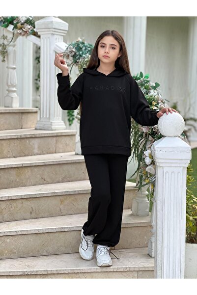 ELONKİDS Hooded Girls' Tracksuit Set 6-16 Years