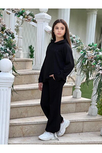 ELONKİDS Hooded Girls' Tracksuit Set 6-16 Years