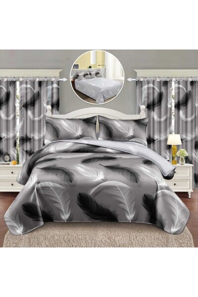 CumparaMisim Single Bed Linen, FINET, 6 pieces, with 2 DRAPERIES INCLUDED