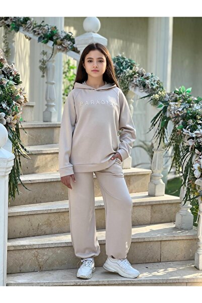 ELONKİDS Hooded Girls' Tracksuit Set 6-16 Years