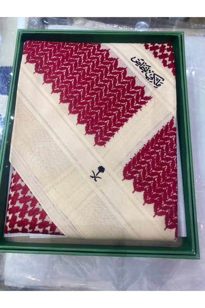 SH Royal red and beige mixed shemagh