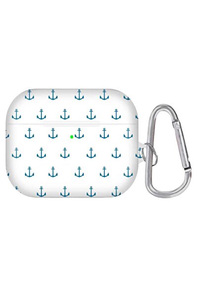 Stylizedd غطاء حماية مع حلقة تثبيت لسماعات أبل إيربودز برو - أبيض/أزرق/فضي