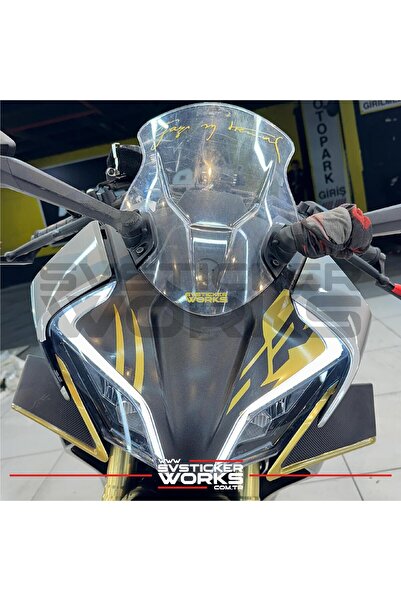 ARONA CFMOTO 450SR Ön Kafa Sticker RR Design Gold Sticker Etiket