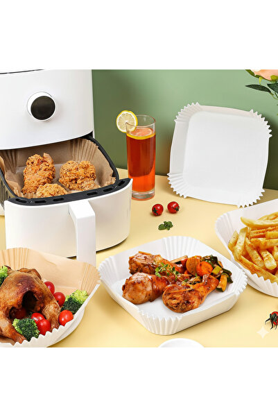 RELAXY Air Fryer Disposable Paper Liner, Air Fryer Liners Square, 20*20*4.5 Square white