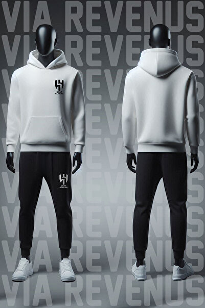 Vordevia Al Hilal Printed Hooded Sweatshirt and Sweatpants Unisex Sportswear Set