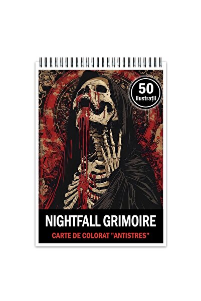 Legendary Gifts Carte de colorat antistres, 50 de ilustrații cu grimoare desp...
