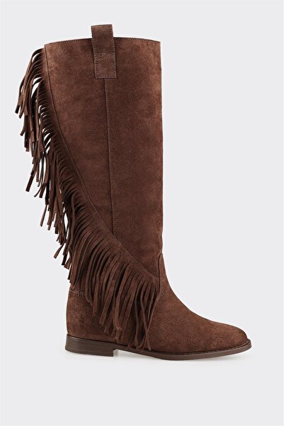 Elle Shoes Kahve Deri Kadın Çizme