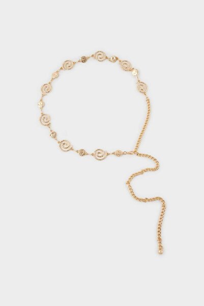 DeFacto Γυναικεία μεταλλική ζώνη με θέμα το χρυσό G3687AXNS