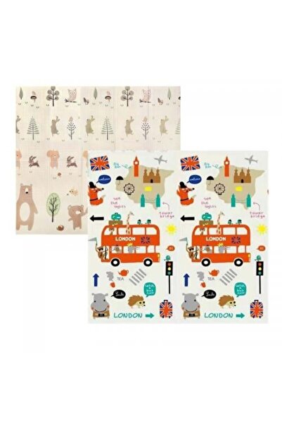 Krista Covor izolator pliabil, cu 2 fețe, Londra City și animale din pădure, ...