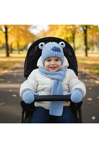 Kitti Baby Boy Scarf Beanie Glove Set 0-18 Months