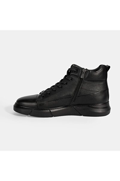 Desa Men's Black Lace-Up Leather Boots