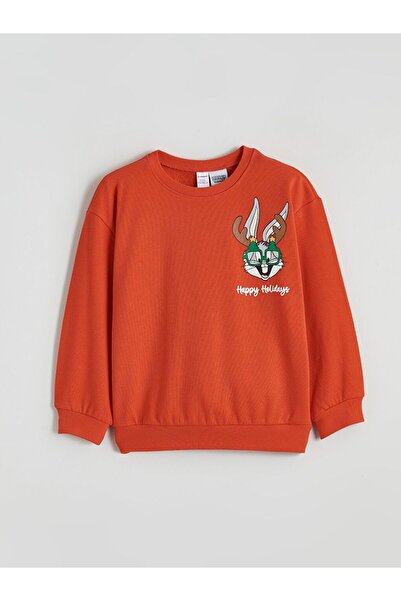 LC Waikiki Lcw Kids Bugs Bunny Printed Boys' Thick Sweatshirt
