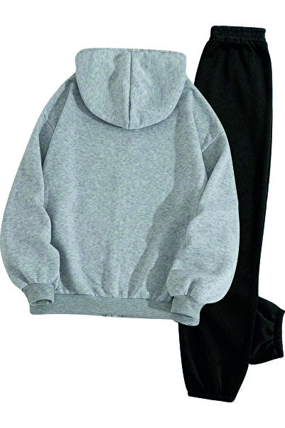 HOFFNUNG Casual Hooded Top and Sweatpants Set - Solid Color Milano Full Zip