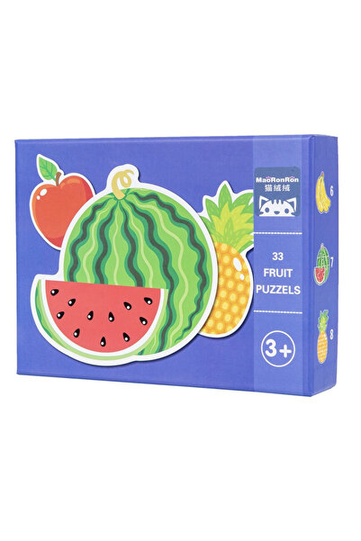 Krista Set de 6 puzzle-uri cu fructe, cu 33 de piese mari de carton