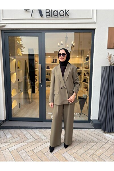 QOOQ STORE 26Fw625 Comfortable Fit Women's Jacket Khaki Green